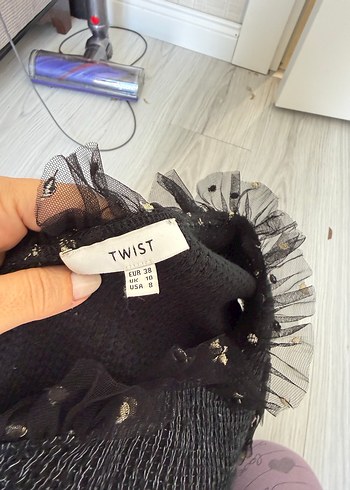 Twist Kadın Siyah Örgü Mini Bluz