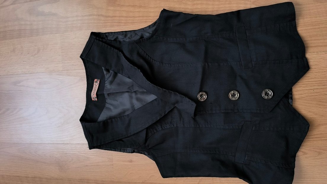 Düğmeli Siyah  Yelek - Görsel 2