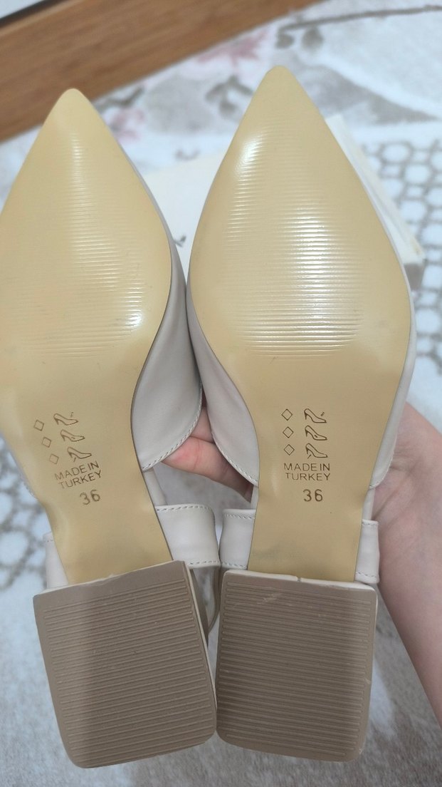 Bej Kadın Topuklu Günlük Ayakkabı - Görsel 4