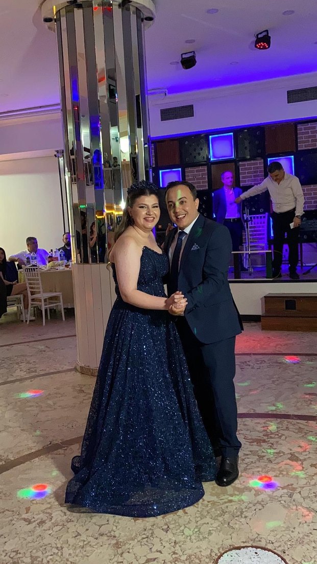 Parlak Lacivert Uzun Abiye Elbise - Görsel 3