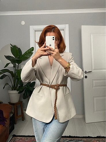 KIRIK BEYAZ BLAZER CEKET
