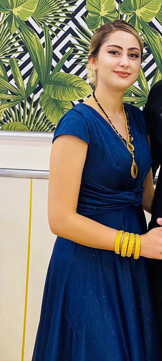 Mavi Parlak Drapeli V Yaka Midi Abiye - Görsel 2