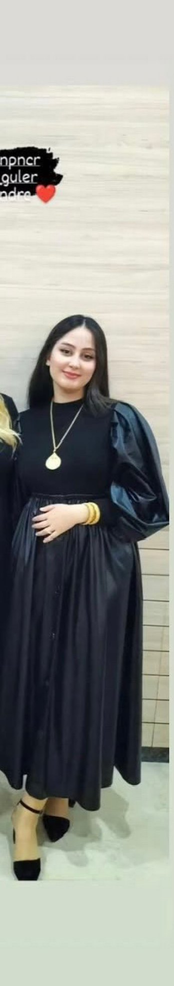 Siyah tesettür Midi Kadın Elbise - Görsel 3