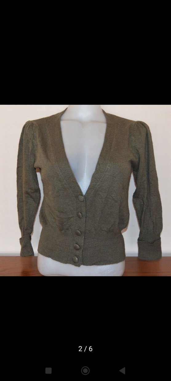 DeriQue Düğmeli Kısa Haki Kadın Hırka - Görsel 2