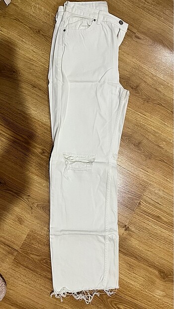 Trendyol & Milla Beyaz/Lime rengi kot pantolon