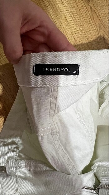 l Beden beyaz Renk Beyaz/Lime rengi kot pantolon