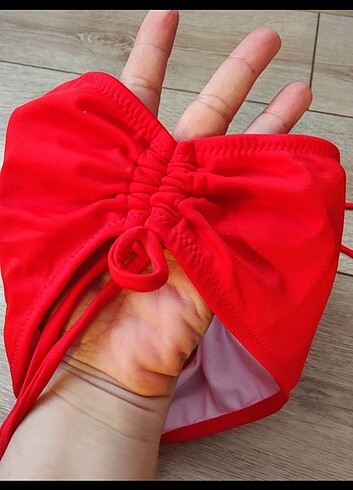 Kırmızı yüksek bel bikini alt 44 