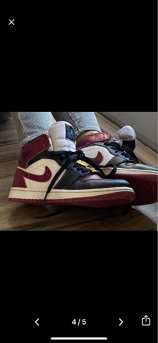 37 Beden bordo Renk air jordan mid
