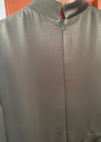 Nakışlı Gri Uzun Kollu Kadın Abiye Elbise - Görsel 5