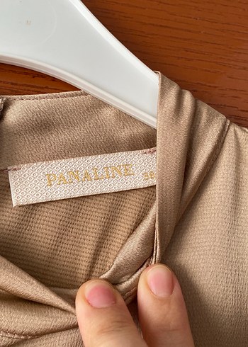 Bej Uzun Kollu Kemerli Kadın Elbise - Görsel 4