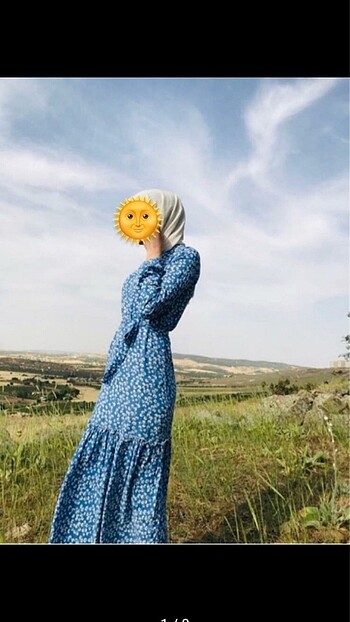 Diğer mavi desenli elbise