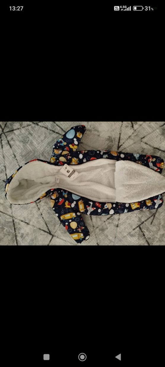 Renkli Desenli Kürklü Bebek Tulumu - Görsel 2