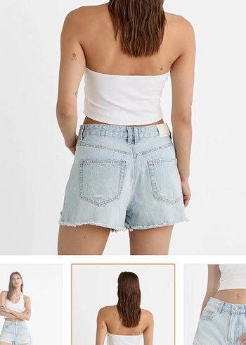 Stradivarius Stradivarius Distressed Denim Şort