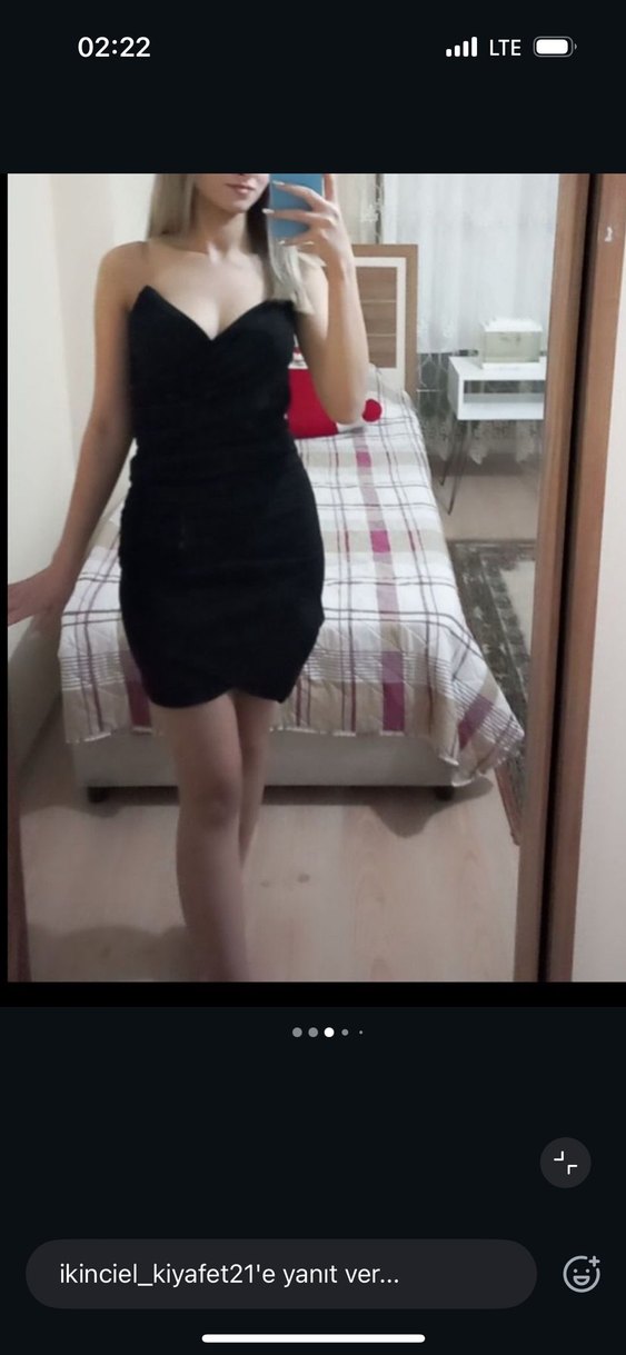 Kırmızı Drapeli Uzun Abiye Elbise - Görsel 4