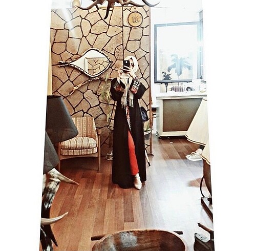 Abaya ferace etnik desen