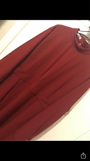 52 Beden bordo Renk Elbise