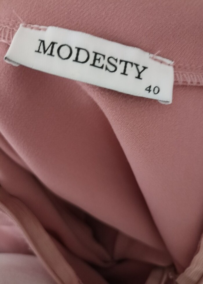 Pembe uzun elbise - Görsel 3