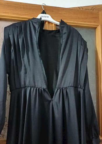 42 Beden Uzun Siyah Gotik Kadın Elbise