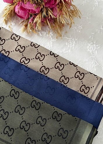 Gucci G Desen İpek Kaşmir Çift Taraflı Şal-Kahve