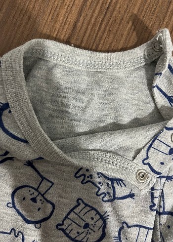 Gri Pamuklu Bebek Çıtçıtlı Body Seti - Görsel 3