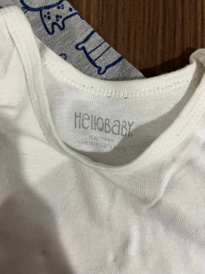 Gri Pamuklu Bebek Çıtçıtlı Body Seti - Görsel 2