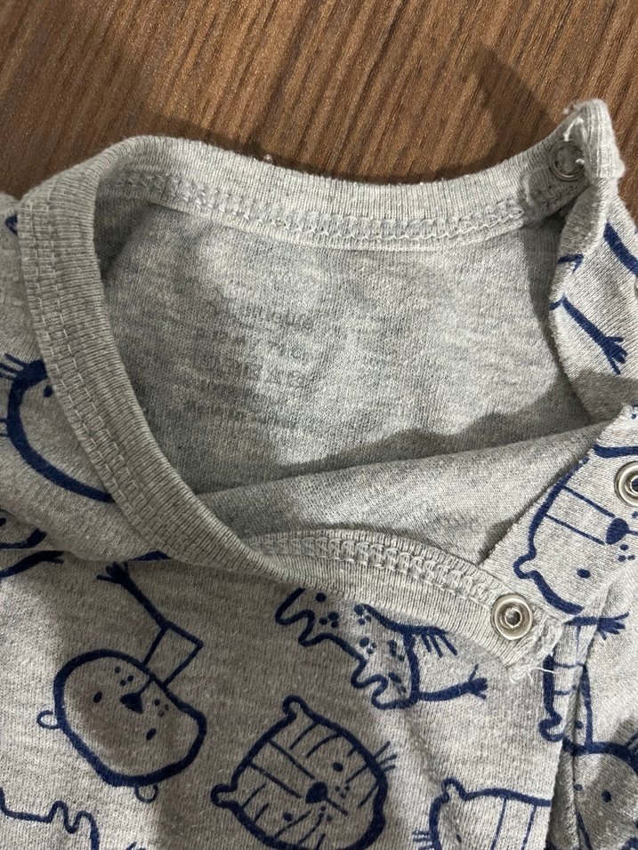 Gri Pamuklu Bebek Çıtçıtlı Body Seti - Görsel 3