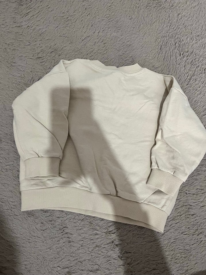 Bej Kadın Oversize Bisiklet Yaka Sweatshirt - Görsel 4