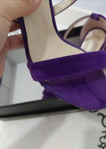 Mor Süet Stiletto Topuklu Kadın Abiye Ayakkabı - Görsel 4