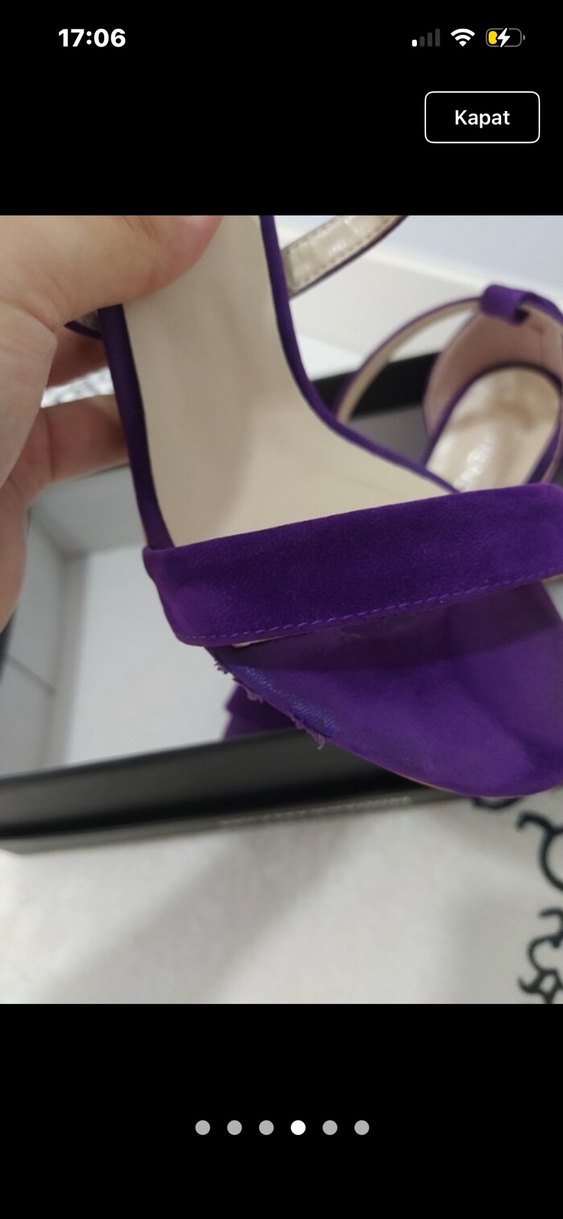 Mor Süet Stiletto Topuklu Kadın Abiye Ayakkabı - Görsel 4