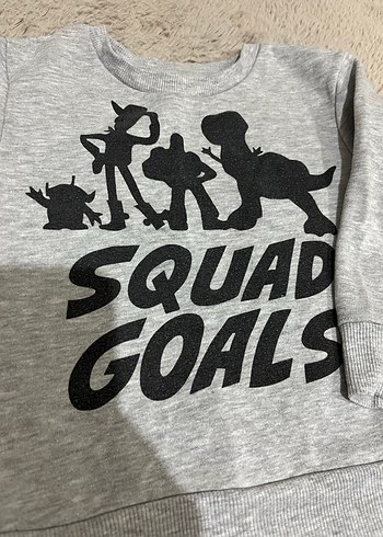 Gri Erkek Çocuk Sweatshirt Uzun Kollu Baskılı - Görsel 2