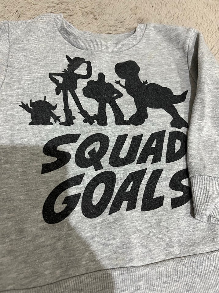 Gri Erkek Çocuk Sweatshirt Uzun Kollu Baskılı - Görsel 2