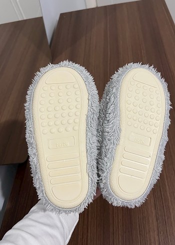 Çocuk Gri Sıcak Kürklü Ev pandufu - Görsel 3