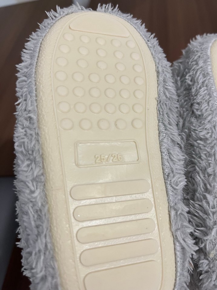 Çocuk Gri Sıcak Kürklü Ev pandufu - Görsel 4