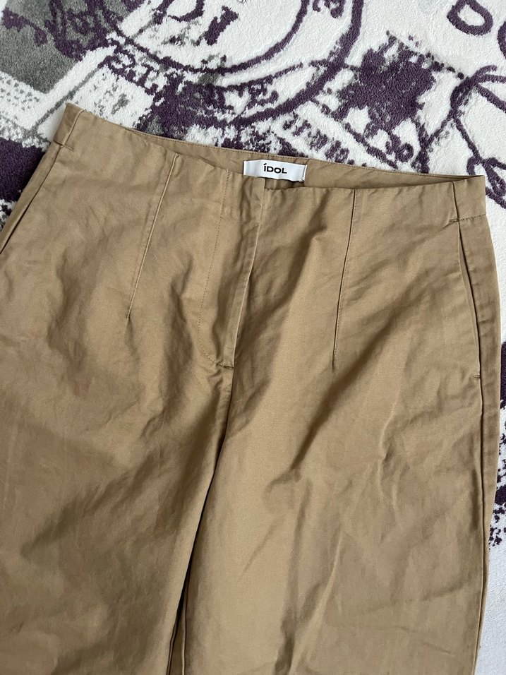 Havuç paça keten pantolon - Görsel 2