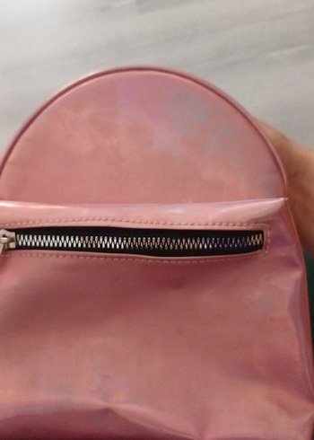 Beden pembe Renk Pembe Parlak Deri çocuk Sırt Çantası