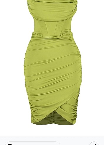 xs Beden Trendyol yeşil korse elbise