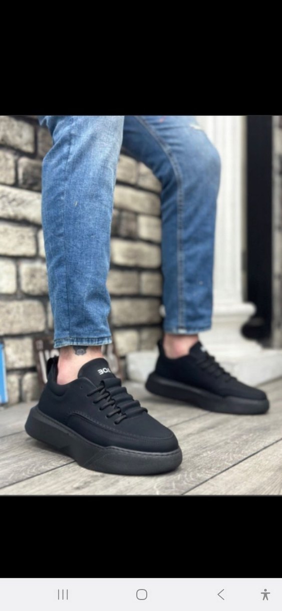 Siyah Erkek Sneakers - Günlük Rahatlık - Görsel 2