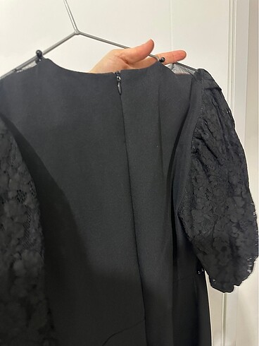 Siyah kalem elbise - Görsel 7