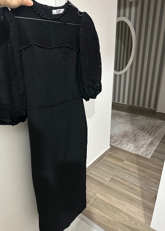 Siyah kalem elbise - Görsel 2