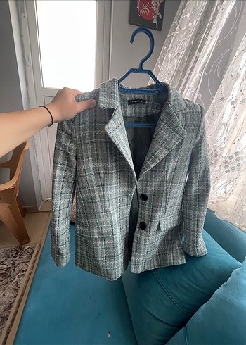 Gri Mini Kadın Blazer Ceket
