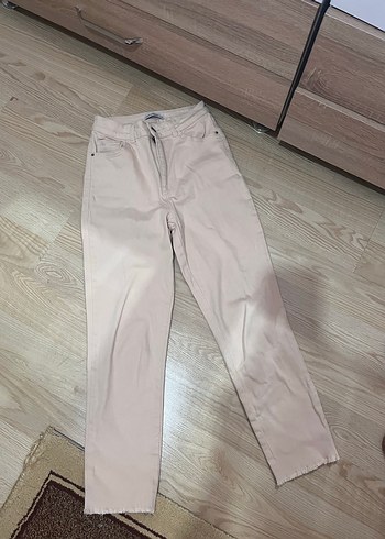 Bej Renk Normal Boy Kadın Pantolon