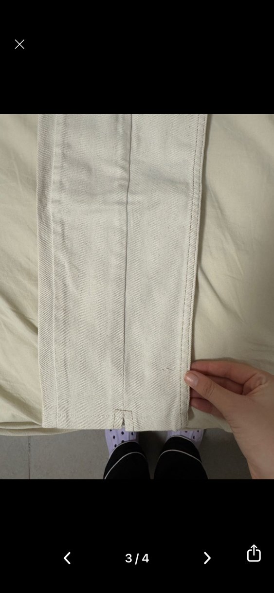 Beyaz Midi Denim Kadın Pantolon - Görsel 3