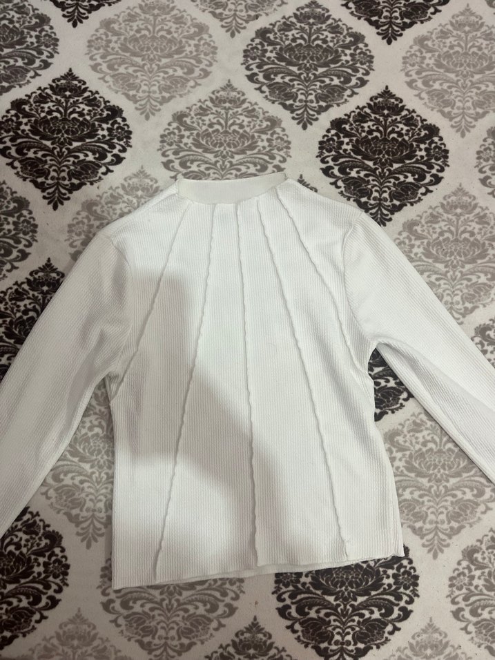 Beyaz Balıkçı Yaka Uzun Kollu Kadın Kazak - Görsel 3