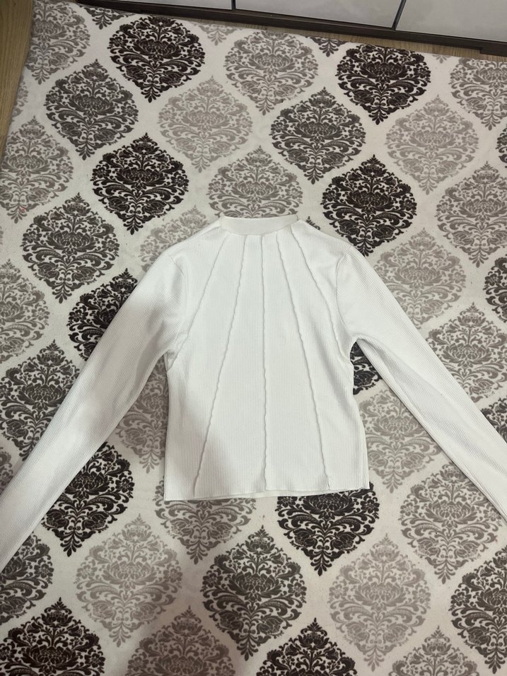 Beyaz Balıkçı Yaka Uzun Kollu Kadın Kazak - Görsel 2