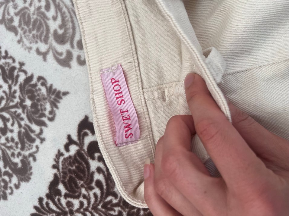 Düğmeli Pamuklu Uzun krem Etek - Görsel 5