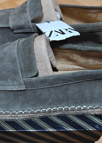 Zara Gri Suet Erkek Loafer 44 Numara