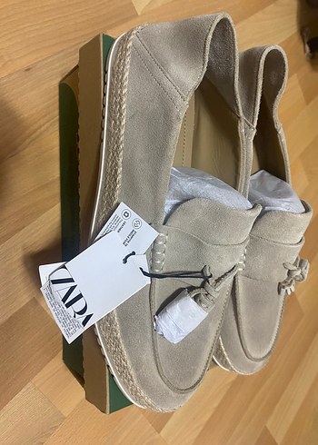 Zara Bej Suet Moccasin Ayakkabi