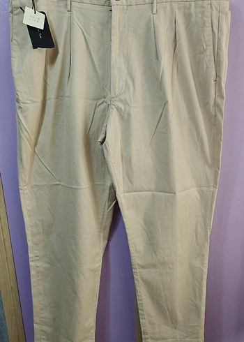 Massimo Dutti Bej Duz Kesim Pant Xl