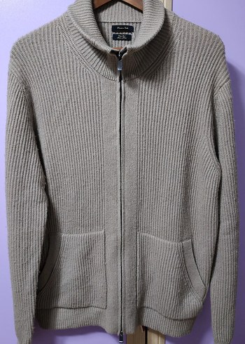 Massimo Dutti Yun Fitilli Fermuarli Triko Hirka Xl