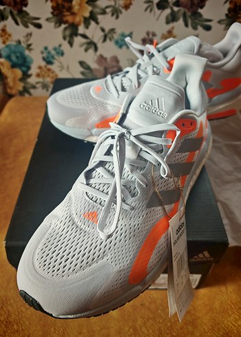 Erkek Gri Turuncu adidas Solar Boost 3M Koşu Ayakkabısı - Görsel 3